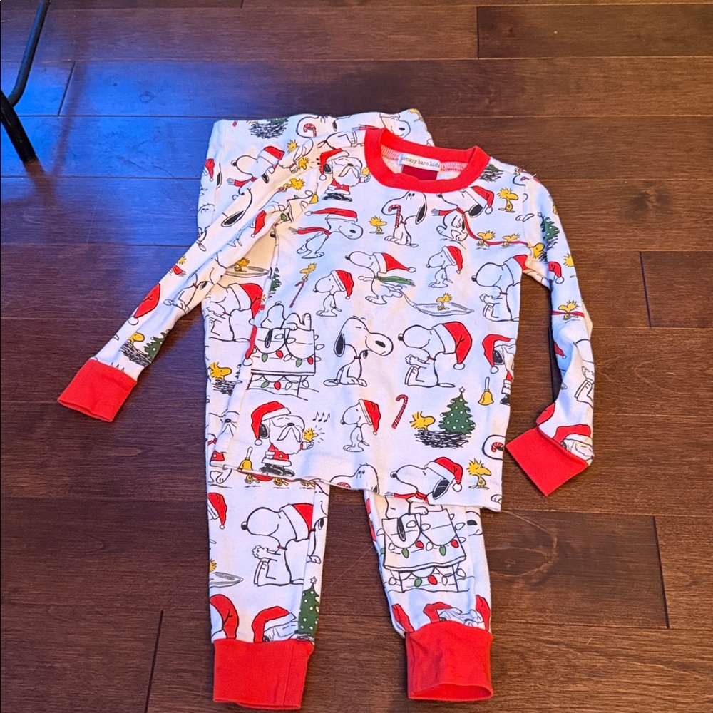 Pottery Barn Kids Peanuts Christmas Pajamas sz 3T